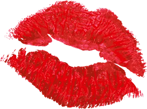 Red Lipstick Kiss Print PNG Image