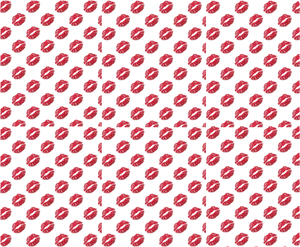 Red Lipstick Kisses Pattern PNG Image