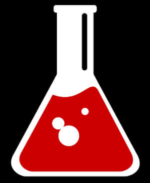 Red Liquid Erlenmeyer Flask Icon PNG image with transparent background