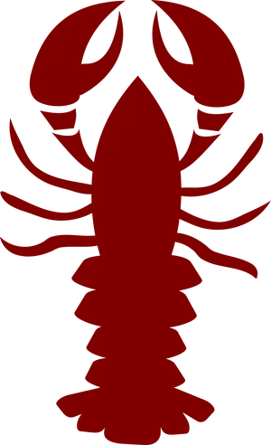 Red Lobster Silhouette Graphic PNG Image