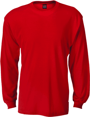 Red Long Sleeve Shirt Template PNG image with transparent background