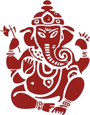 Red Lord Ganesha Vector Art PNG Image