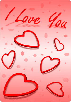 Red Love Heartsand Confetti PNG with transparent background