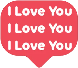 Red Love You Chat Bubble PNG Image