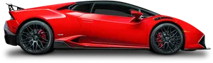 Red Luxury Sports Car Side View PNG Image