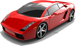 Red Luxury Sports Car3 D Render PNG image with transparent background
