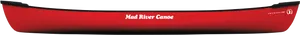 Red Mad River Canoe Side View PNG Image