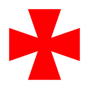 Red Maltese Cross Graphic PNG with transparent background