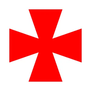 Red Maltese Cross Graphic PNG Image