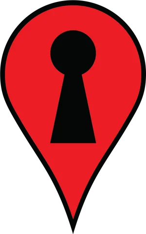 Red Map Pinwith Keyhole Icon PNG Image