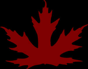 Red Maple Leaf Silhouette PNG image with transparent background