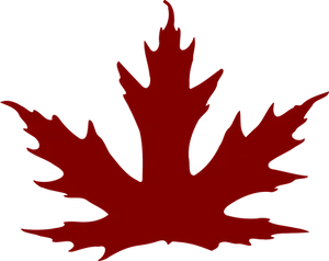 Red Maple Leaf Silhouette PNG Image