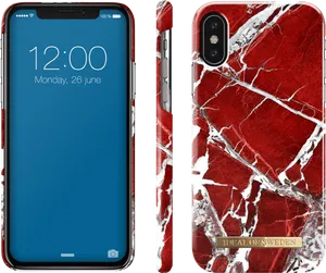 Red Marble Phone Case Design PNG Image