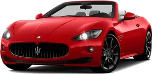 Red Maserati Convertible Sports Car PNG Image