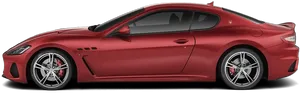 Red Maserati Gran Turismo Side View PNG Image