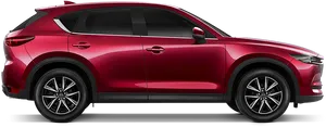 Red Mazda Crossover S U V Side View PNG Image