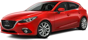 Red Mazda Sedan Profile View PNG Image