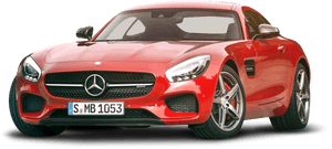 Red Mercedes A M G G T Sports Car PNG with transparent background