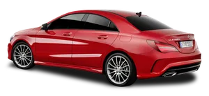 Red Mercedes Benz C L A200 Side View PNG Image