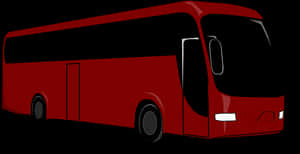 Red Modern Coach Bus PNG image with transparent background