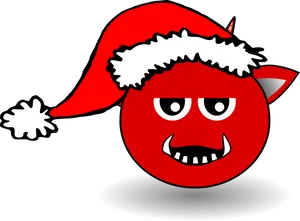 Red Monster Santa Hat Transparent Background PNG Image