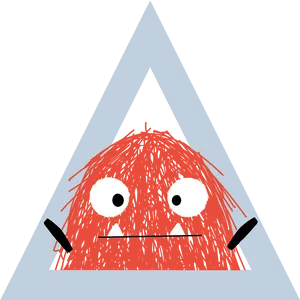 Red Monster Triangle Graphic PNG Image