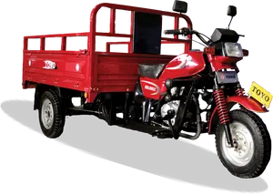 Red Motorized Rickshaw PNG Image