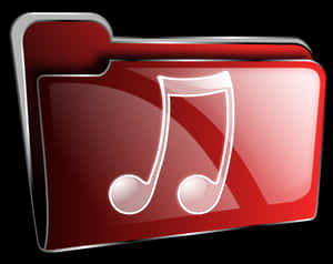 Red Music Folder Icon PNG image with transparent background