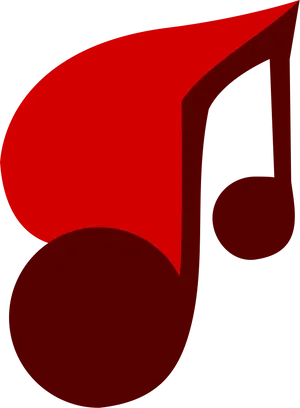 Red Musical Note Graphic PNG Image