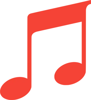 Red Musical Note Graphic PNG Image