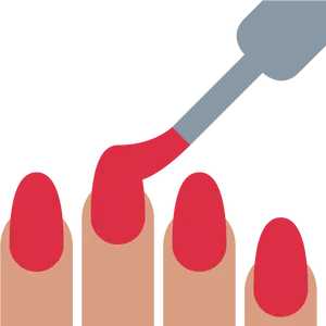 Red Nail Polish Application PNG Image