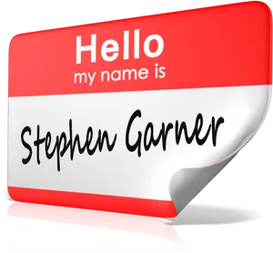 Red Name Tag Design Stephen Garner PNG Image