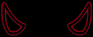 Red Neon Devil Horns PNG image with transparent background