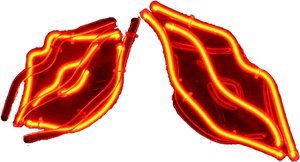 Lip Neon Sign Gif - Orange Tumblr Neon Lights, HD Png Download PNG with transparent background