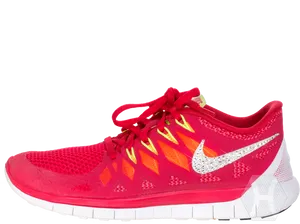 Red Nike Running Shoe PNG Image