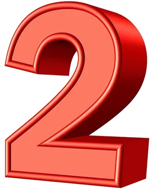 Red Number2 Graphic PNG Image