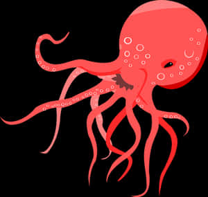 Red Octopus Illustration PNG