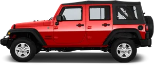 Red Off Road S U V Side View PNG Image