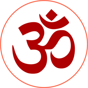 Red Om Symbol Black Background PNG Image