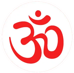 Red Om Symbolon White Background PNG Image