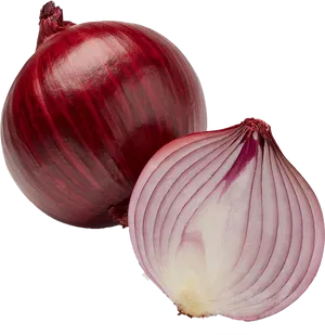 Red Onionand Half Cut PNG Image