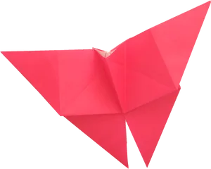 Red Origami Butterfly PNG Image