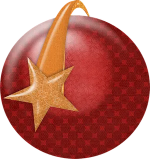 Red Ornamentwith Golden Star PNG Image