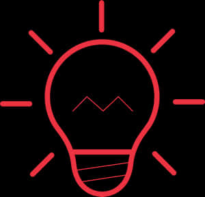 Red Outline Light Bulb Icon PNG image with transparent background