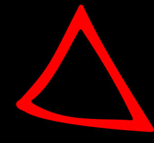 Red Outline Triangle Warning Sign PNG image with transparent background