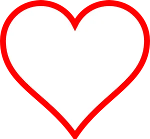 Red Outlined Heart Graphic PNG Image