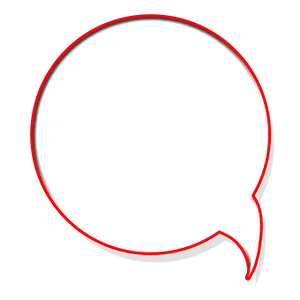 Red Outlined Speech Bubble PNG Image