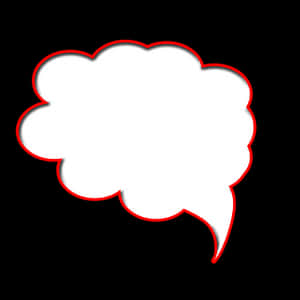Red Outlined Speech Bubbleon Black Background PNG image with transparent background