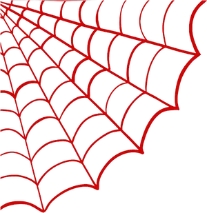 Red Outlined Spider Webon Black Background PNG Image