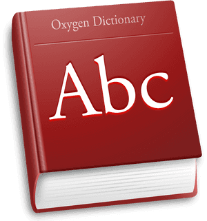Red Oxygen Dictionary Cover PNG image with transparent background